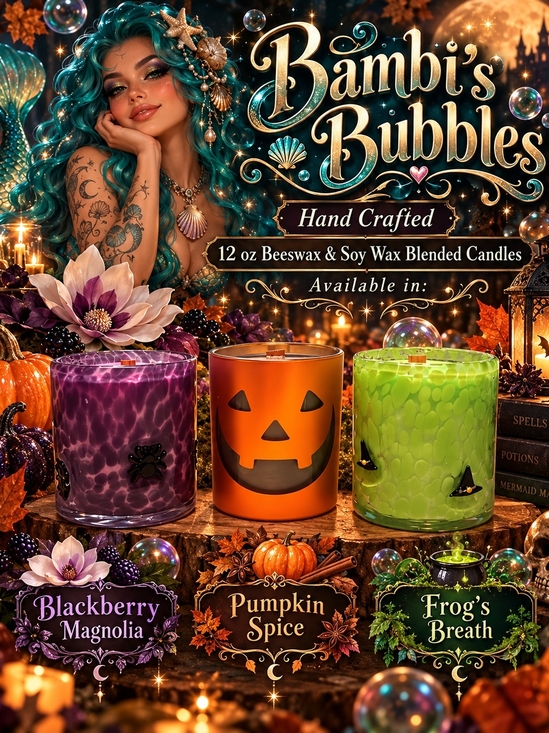 Hand Crafted Other - New! Limited Supply Bambis Bubbles 12oz Candle Assorted Scents